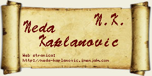 Neda Kaplanović vizit kartica
